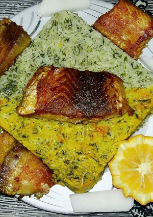 عکسی از دستور سبزی پلو با ماهی