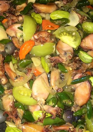 Foto resep Cumi asin pete cabe hijau