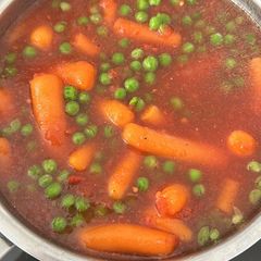 A picture of Pea Stew and Rice.