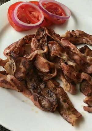 A picture of Fried Bacon.
