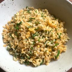 A picture of Garlic Chives & Egg Fried Rice.