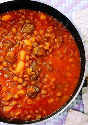 عکسی از دستور عدسی با گوشت چرخ کرده