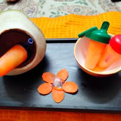 A picture of Coconut Water,carrot and sweet lime Popsicle.