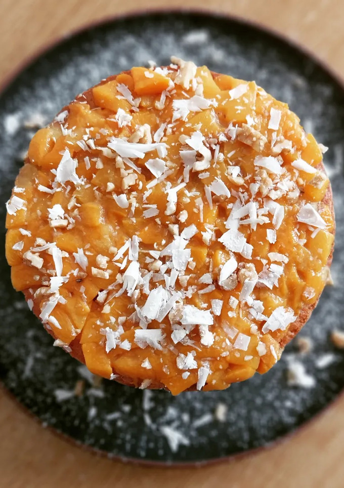 Una foto de Tarta de melocotón (sin gluten)