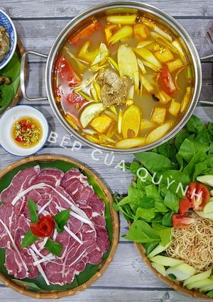 Hình của món Lẩu riêu cua, ốc, bắp bò.
