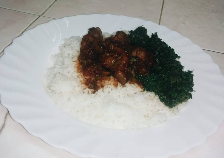 Recipe of Ultimate Gizzard with rice and greens