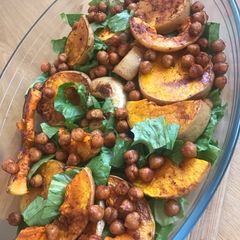 A picture of Butternut and chickpeas salad.