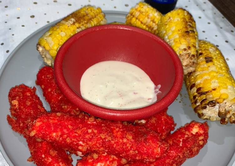 Deditos de queso con Cheetos flamin’ en freidora de aire