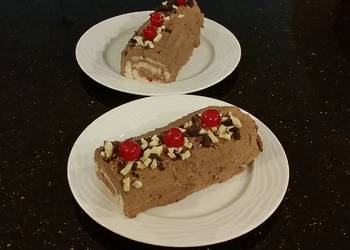 Ultimate Prepare Recipe Cherry Vanilla Angel Cake Roll with Cherry Chocolate Whipped Cre Very Delicious