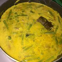 A picture of Sayur lodeh nangka muda kacang panjang.