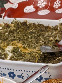 A picture of Pesto spinach lasagna.