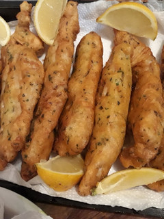Una foto de Milanesas de pescado a la marinera