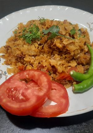 A picture of Spicy Roti Upma.