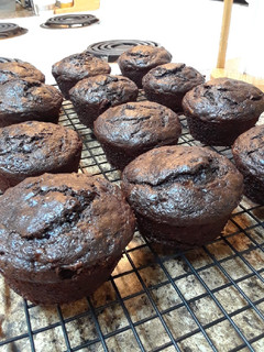 A picture of Double Chocolate Banana Muffins (or Bread).
