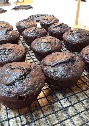 A picture of Double Chocolate Banana Muffins (or Bread).