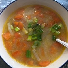 A picture of Carrot and Daikon Miso Soup - vegan.