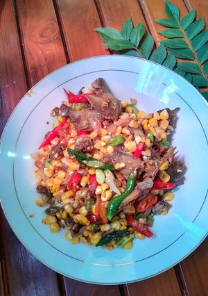 Foto resep Oseng jagung ikan asin sepat pete