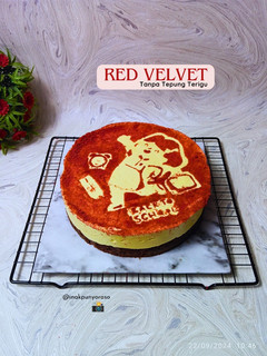 Foto resep Red Velvet Tanpa Terigu (No Mixer, Bisa Oven/Kukus)