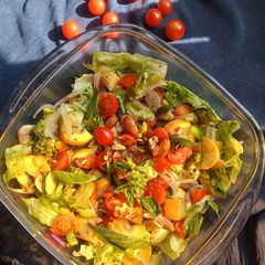 A picture of Pesto creamy veggie salad.