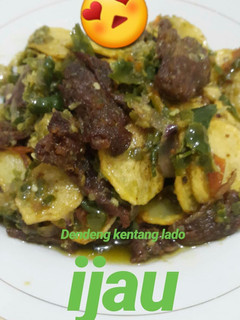 Foto resep Dendeng batokok + kentang cabe hijau