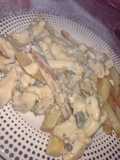 Pollito a la crema con papas