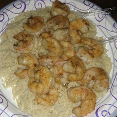 A picture of Grilled Summer Shrimps with Orzo.