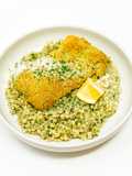 Pistachio Crusted Cod with Lemon Herb Pearl Couscous