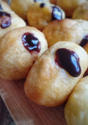Foto resep Donat Kentang Bomboloni + resep selai cokelat