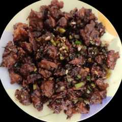Une photo de Mushroom Manchurian dry