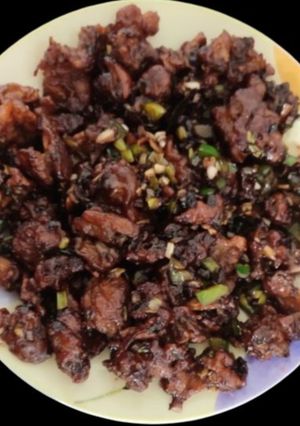 A picture of Mushroom Manchurian dry.