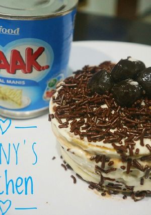 Foto resep Fluffy Pancake Cappuccino with Coffee Cream & Bubble Kekinian