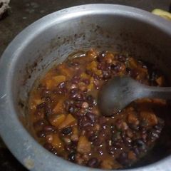A picture of Githeri with pumpkins.