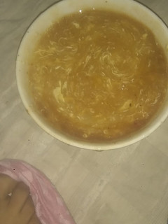 A picture of Chicken corn soup.