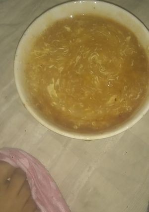 A picture of Chicken corn soup.