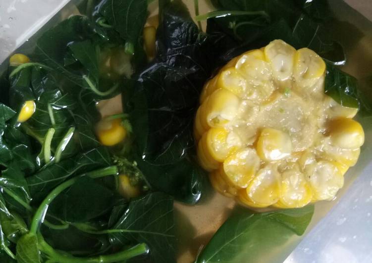 Resep Sayur bening (bayam + jagung manis), Lezat Sekali