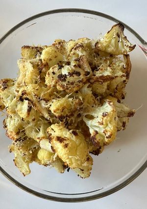 A picture of Roasted Cauliflower with Crispy Parmesan.