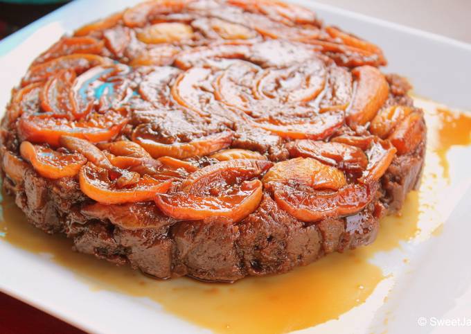 Apricot Upside Down Chocolate Cake