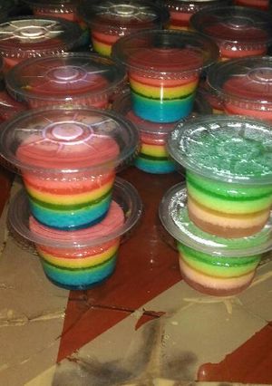 Foto resep Puding pelangi