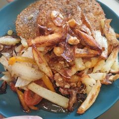 A picture of Veggie burgers😋😋😋. Airfyer. Vegetarian.
