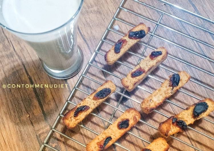 Bagaimana Menyiapkan Cookies almond banana kismis unsweetened vegan kue manis kurma yang Lezat