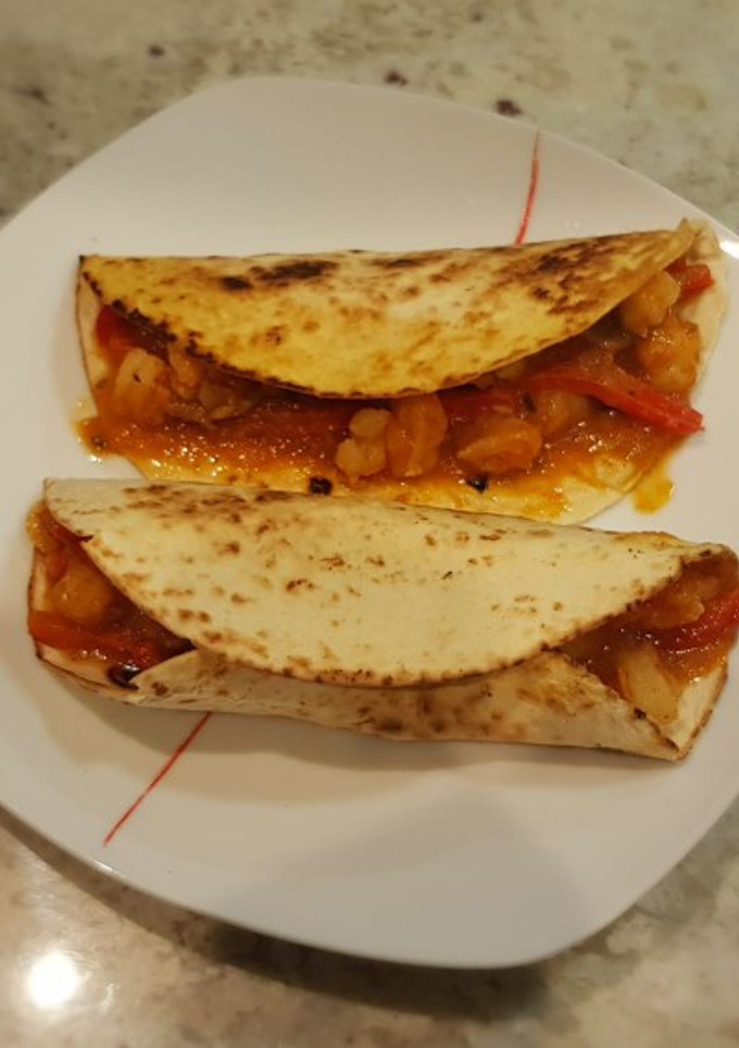 Una foto de Fajitas de gambas
