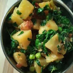 Matar Aloo Methi ki sabzi A picture of Matar Aloo Methi ki sabzi.