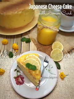 Foto resep Japanese Cheese Cake with Lemon Curd