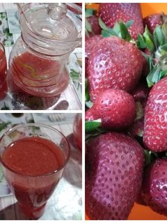 صورة لوصفة عصير فراولة 🍓 بالبرتقال الأحمر 🍊🍓🍹