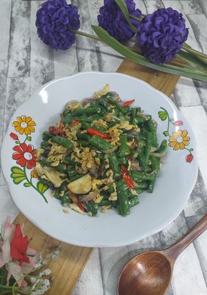 Gambar Sayur Goreng Kacang Panjang & Telur