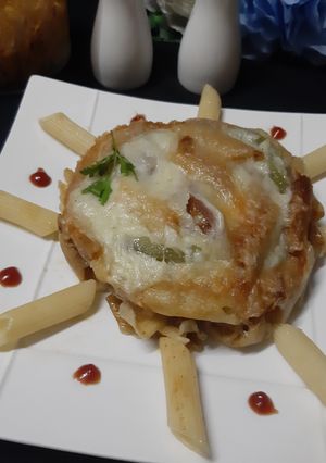 A picture of Chicken kabab cheez pasta 😋.