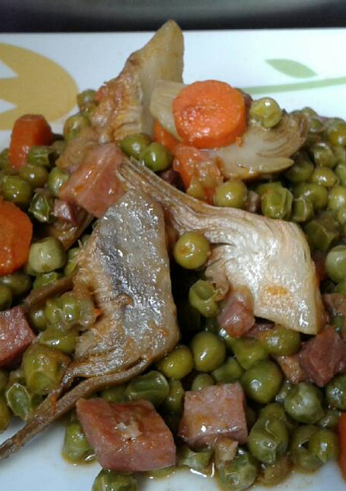 Una foto de Guisantes con jamón