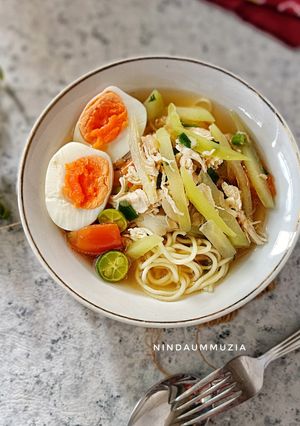Foto resep Mie Kuah Ayam Labu Siam