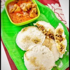 A picture of Chicken idli recipe - chicken stuffed idli - idli recipes.