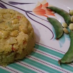 A picture of Awarekalu upma (butter beans).